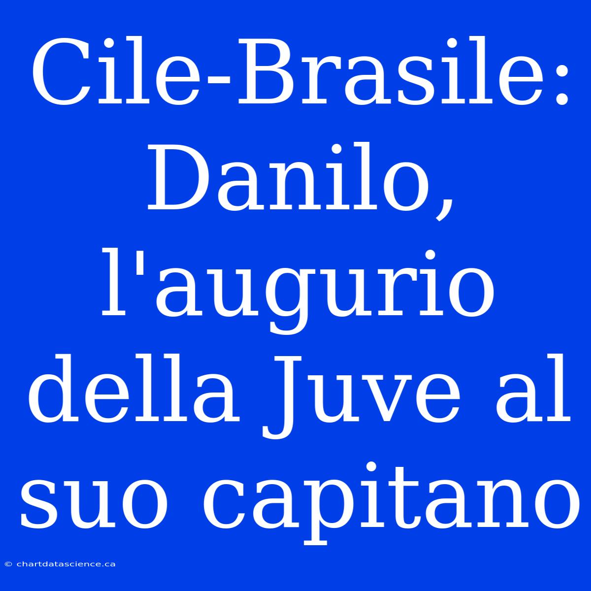 Cile-Brasile: Danilo, L'augurio Della Juve Al Suo Capitano