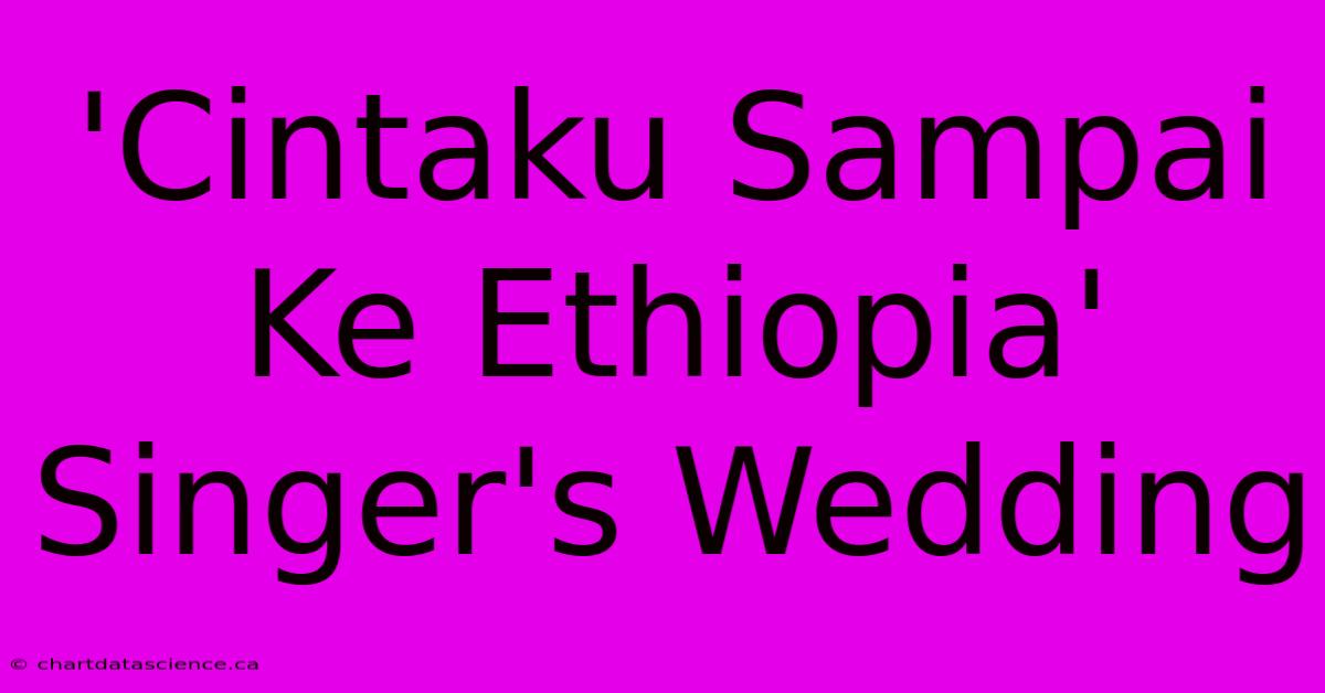 'Cintaku Sampai Ke Ethiopia' Singer's Wedding 