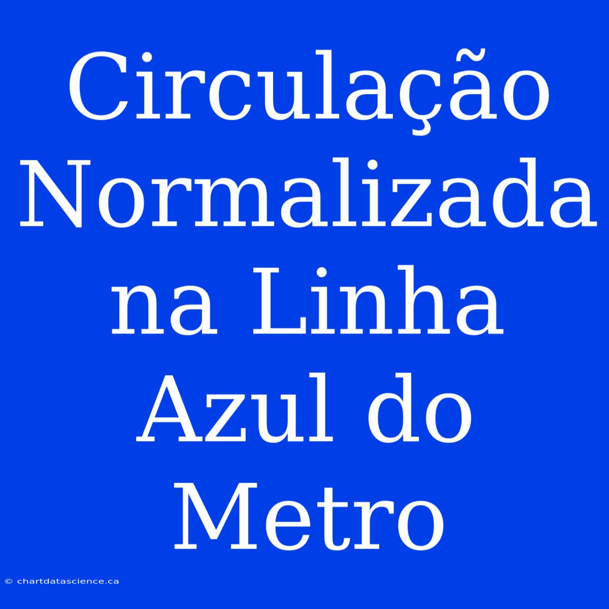 Circulação Normalizada Na Linha Azul Do Metro