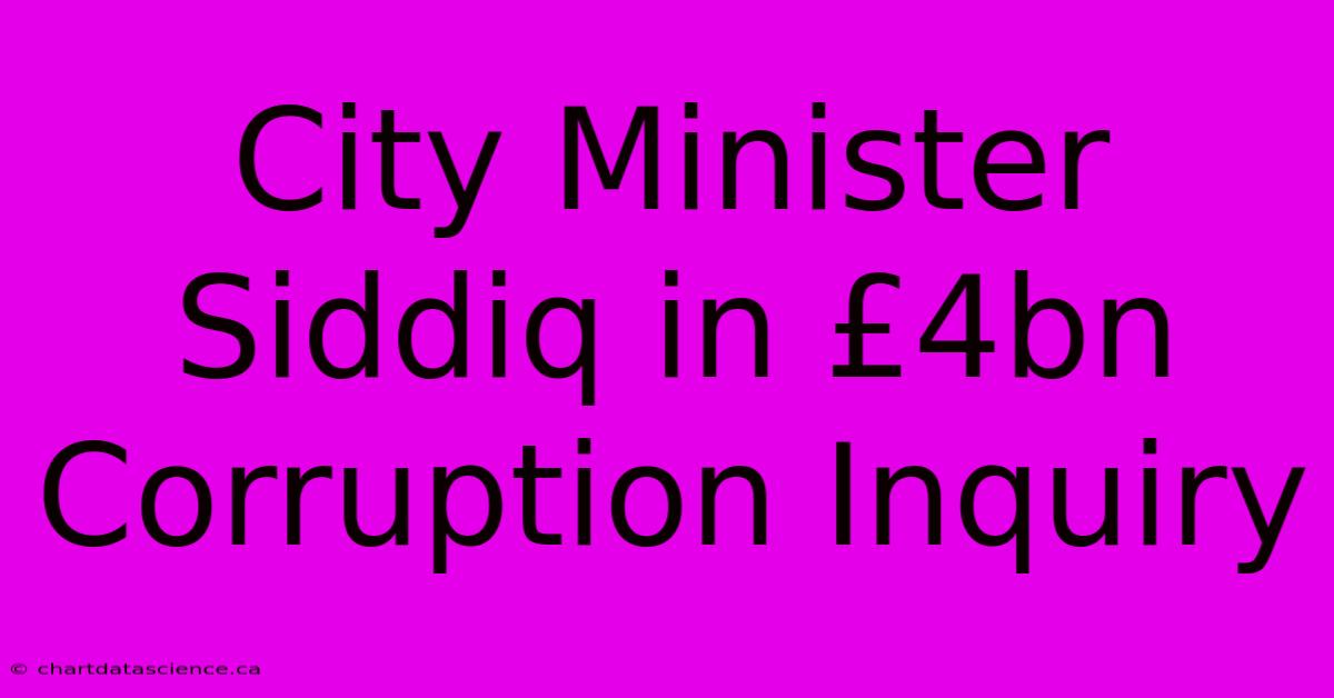 City Minister Siddiq In £4bn Corruption Inquiry