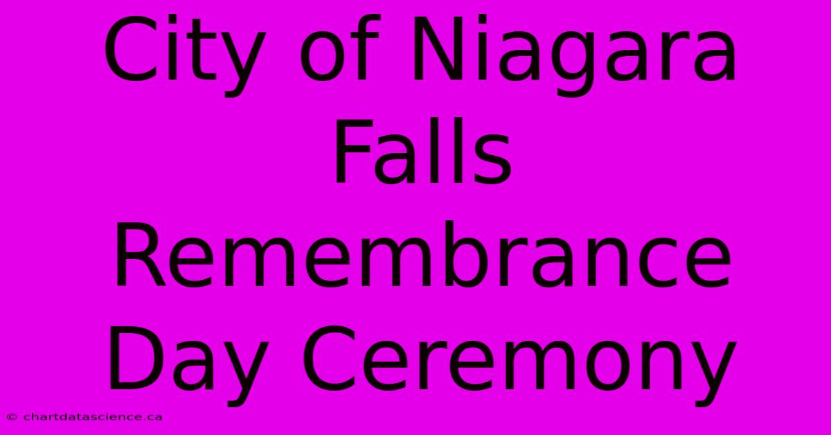 City Of Niagara Falls Remembrance Day Ceremony