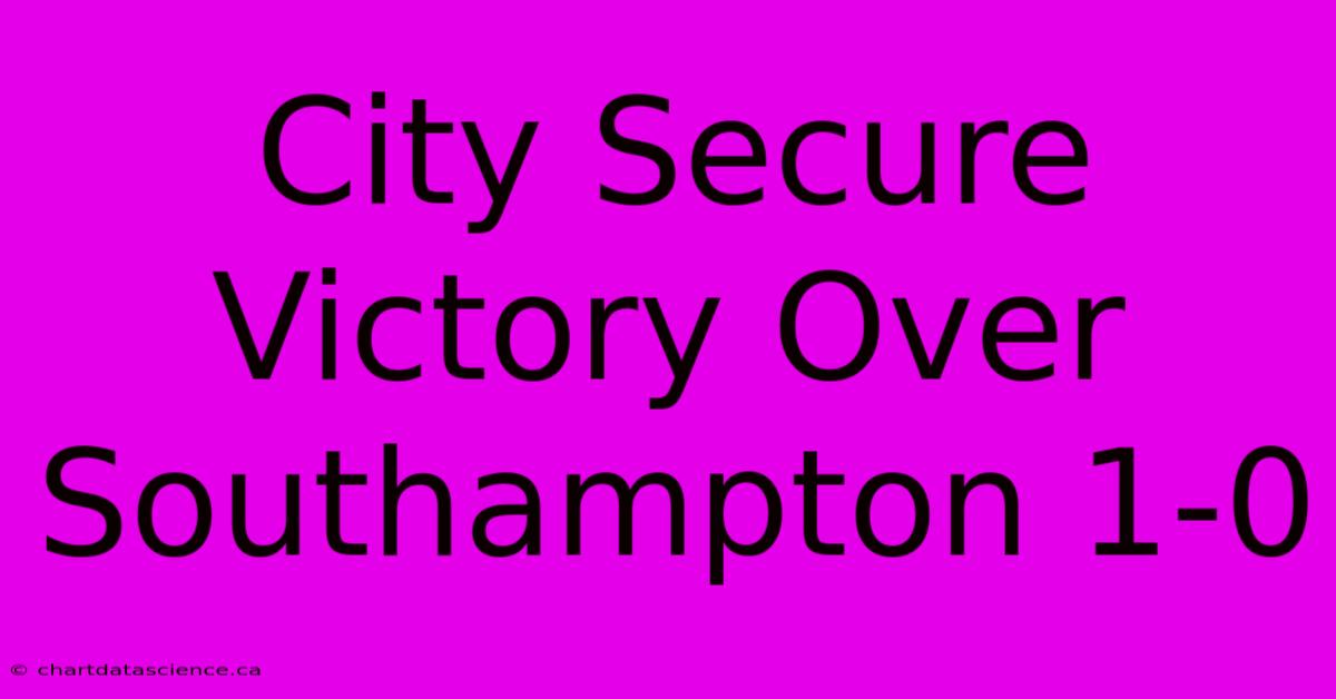 City Secure Victory Over Southampton 1-0 