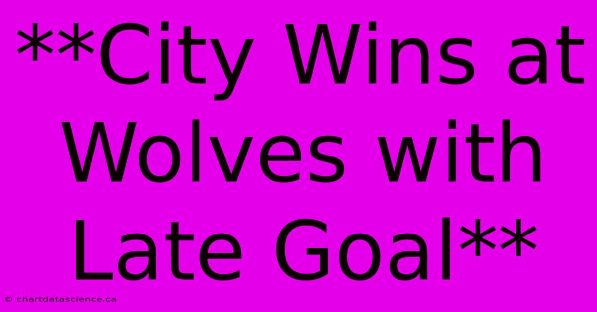 **City Wins At Wolves With Late Goal**