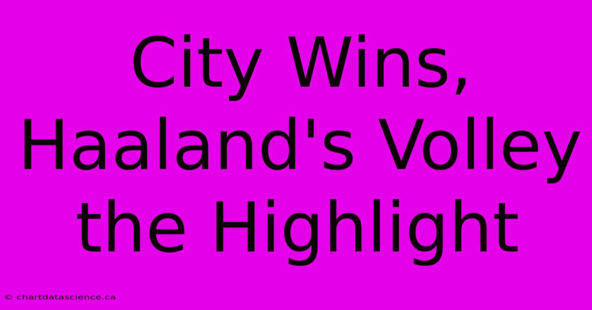 City Wins, Haaland's Volley The Highlight