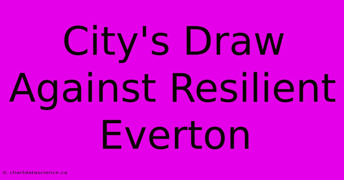 City's Draw Against Resilient Everton