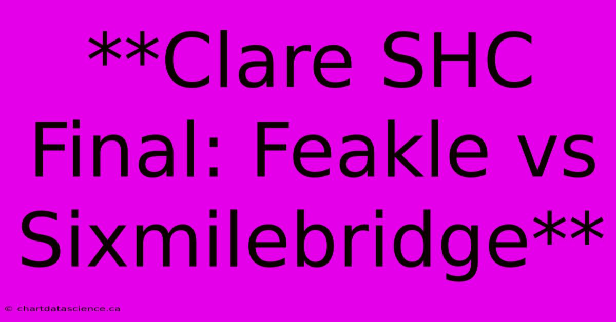 **Clare SHC Final: Feakle Vs Sixmilebridge**