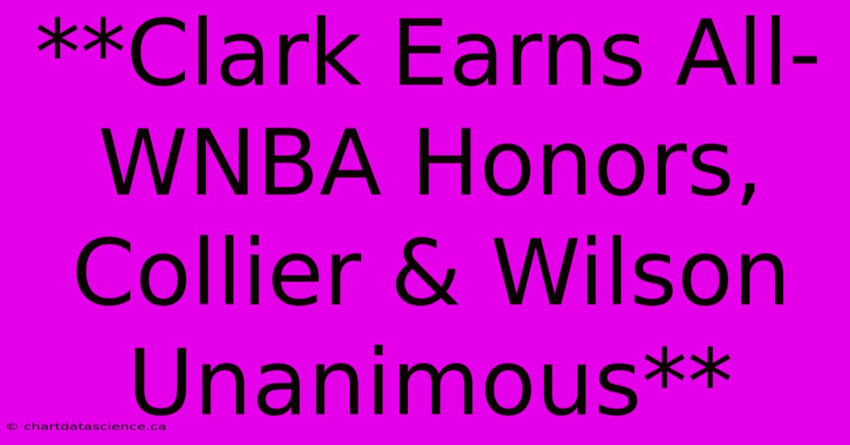 **Clark Earns All-WNBA Honors, Collier & Wilson Unanimous**