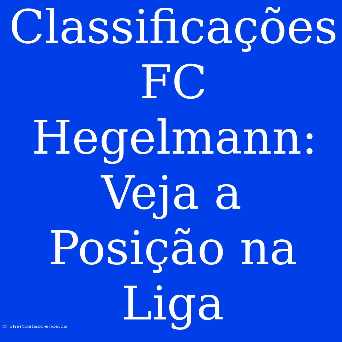 Classificações FC Hegelmann: Veja A Posição Na Liga