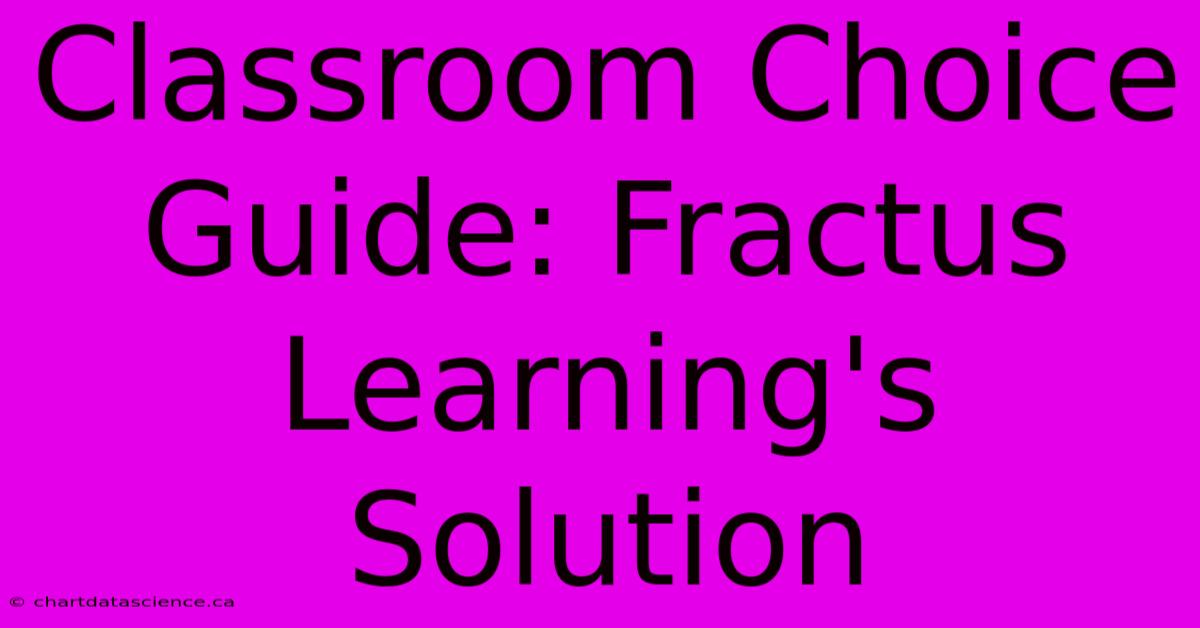 Classroom Choice Guide: Fractus Learning's Solution 