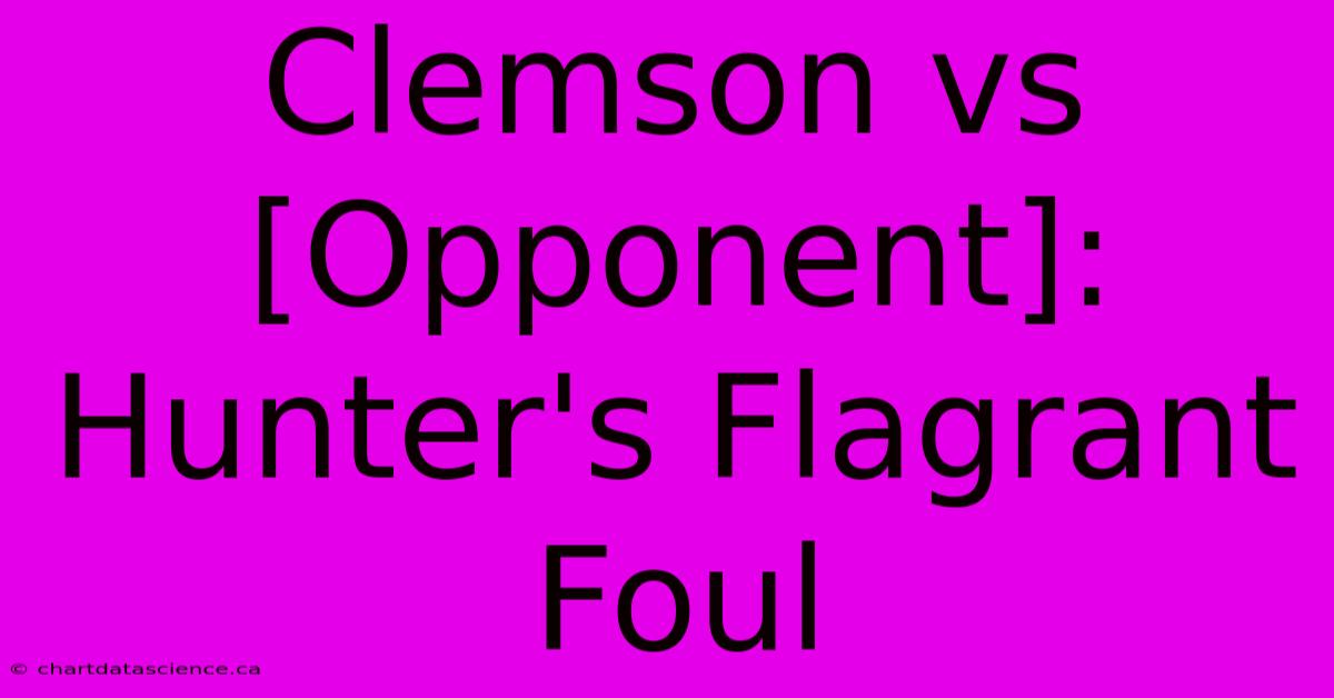 Clemson Vs [Opponent]: Hunter's Flagrant Foul