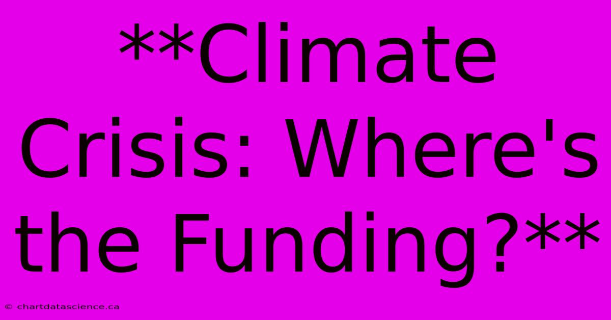 **Climate Crisis: Where's The Funding?**