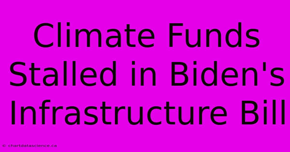 Climate Funds Stalled In Biden's Infrastructure Bill