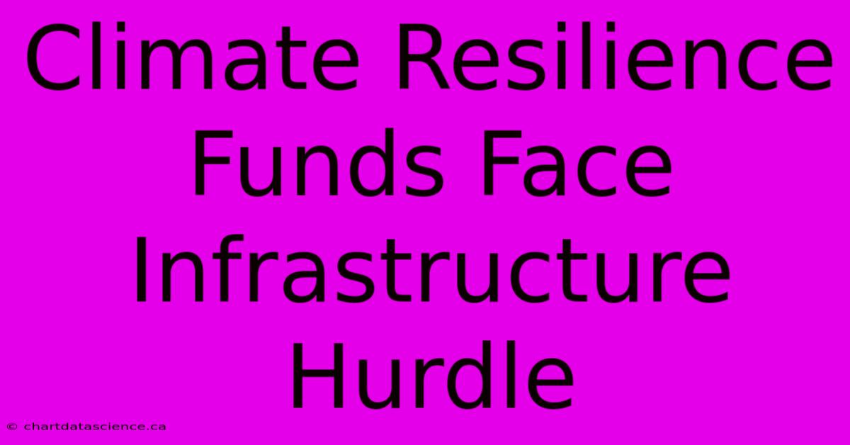 Climate Resilience Funds Face Infrastructure Hurdle