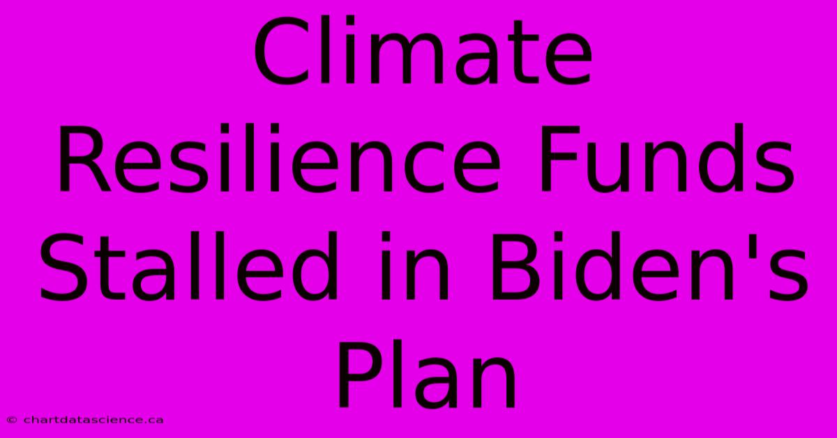 Climate Resilience Funds Stalled In Biden's Plan