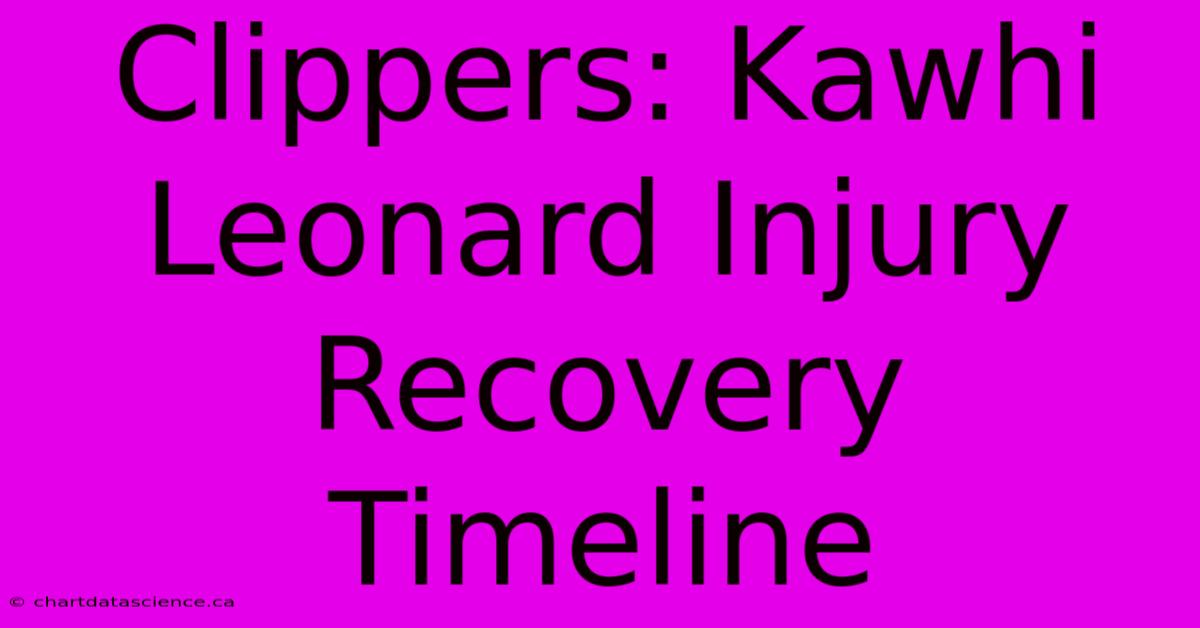 Clippers: Kawhi Leonard Injury Recovery Timeline