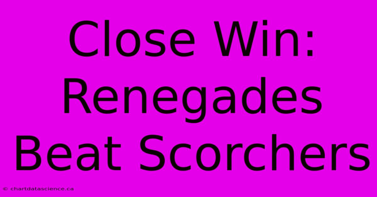 Close Win: Renegades Beat Scorchers