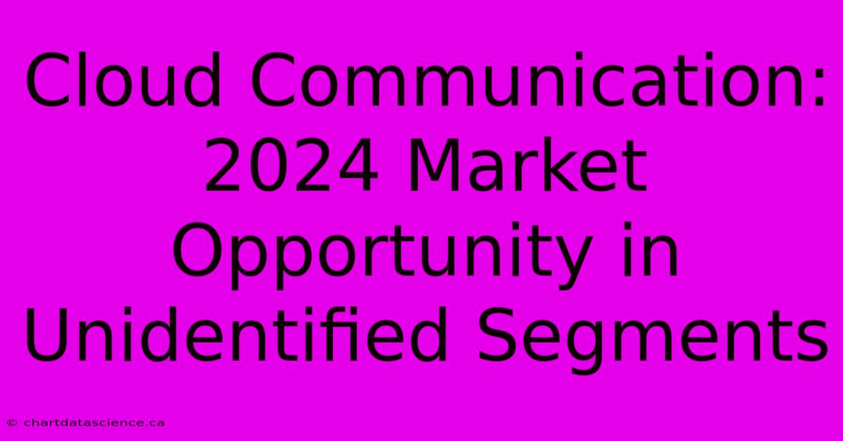 Cloud Communication: 2024 Market Opportunity In Unidentified Segments