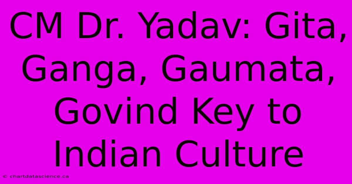 CM Dr. Yadav: Gita, Ganga, Gaumata, Govind Key To Indian Culture