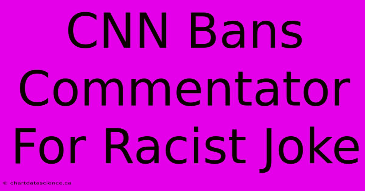 CNN Bans Commentator For Racist Joke