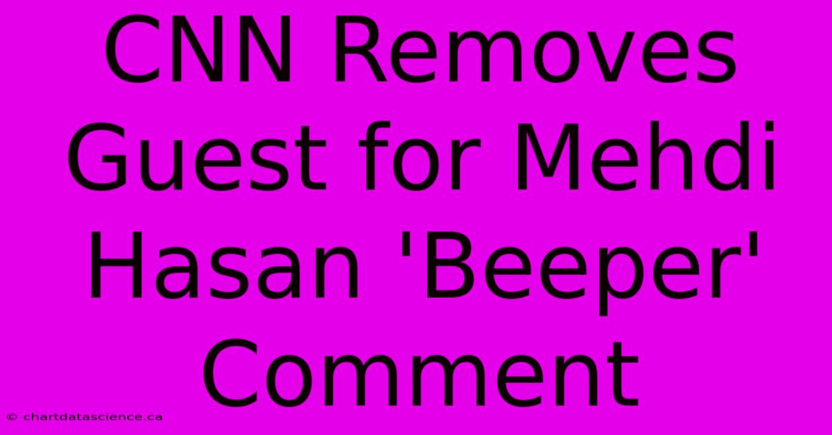 CNN Removes Guest For Mehdi Hasan 'Beeper' Comment