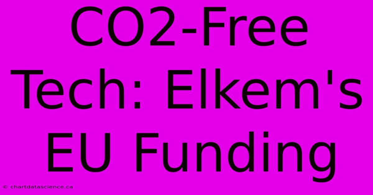 CO2-Free Tech: Elkem's EU Funding