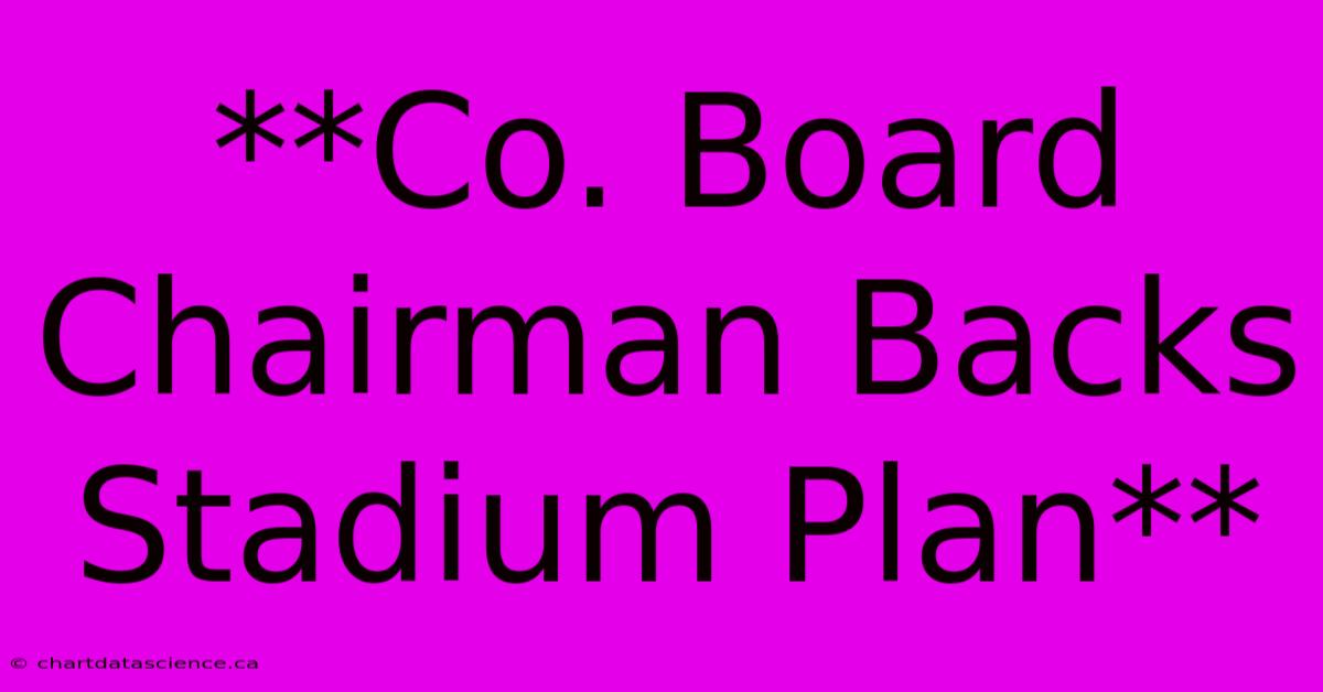 **Co. Board Chairman Backs Stadium Plan**