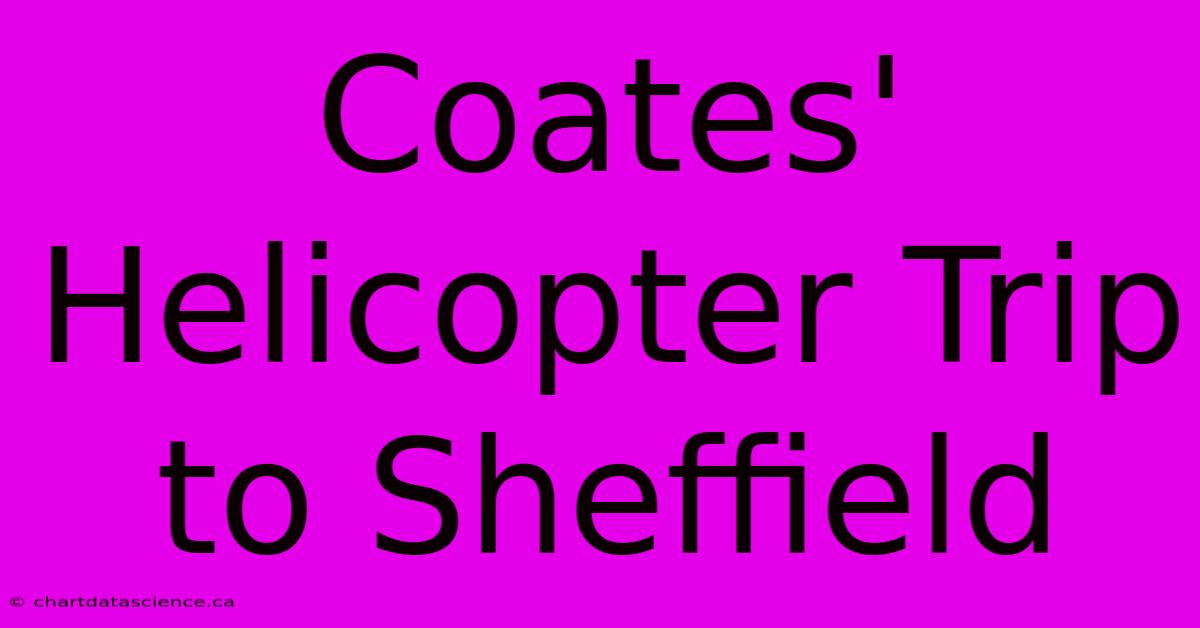 Coates' Helicopter Trip To Sheffield