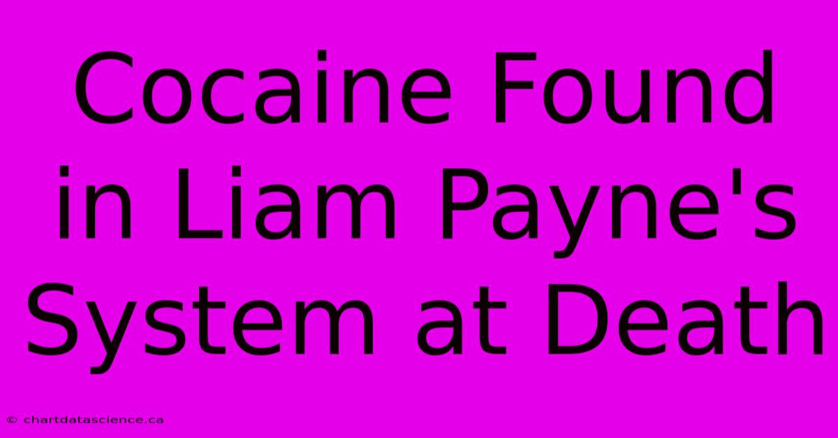 Cocaine Found In Liam Payne's System At Death