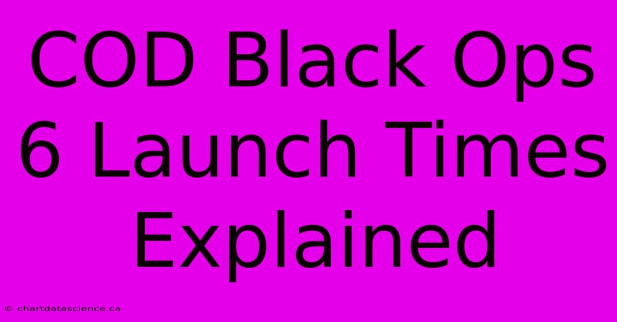 COD Black Ops 6 Launch Times Explained