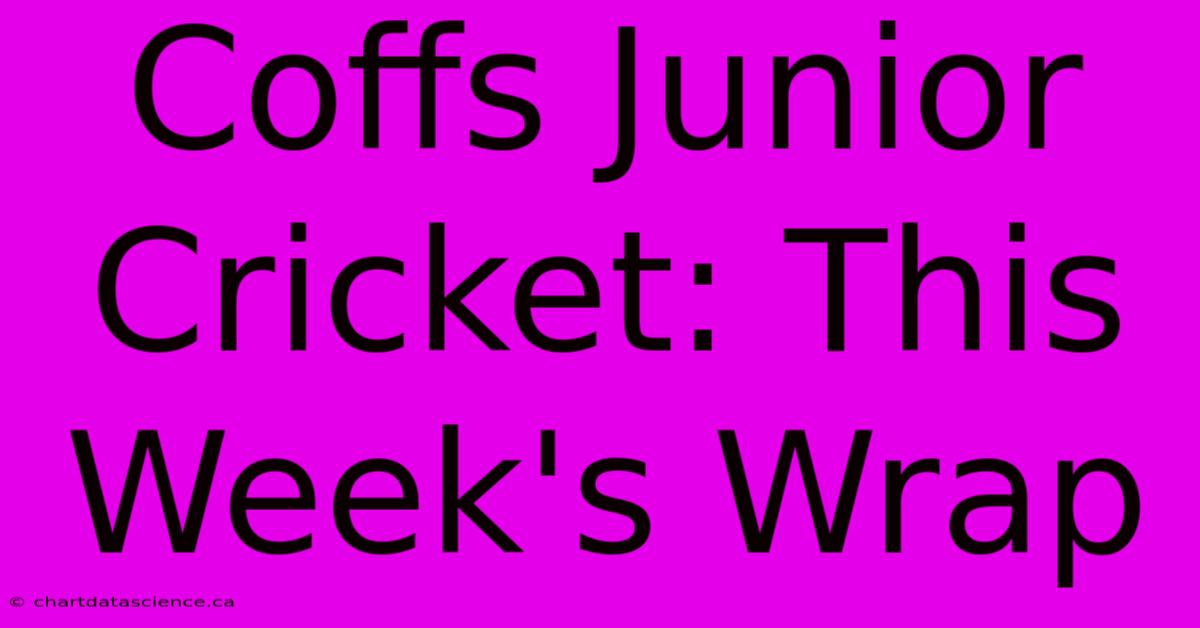 Coffs Junior Cricket: This Week's Wrap