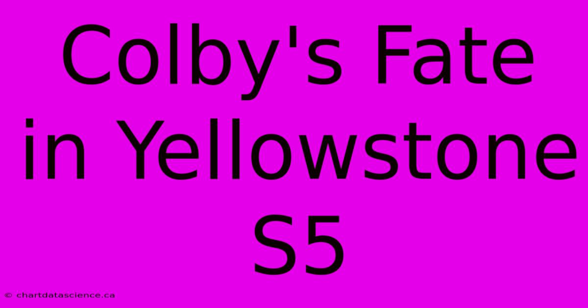 Colby's Fate In Yellowstone S5