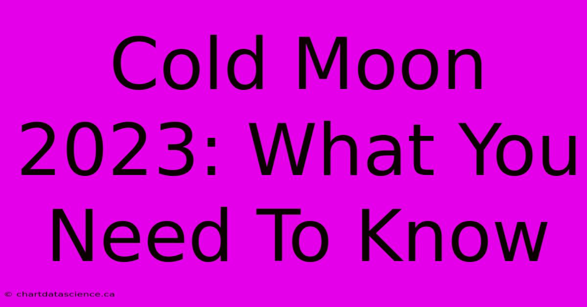 Cold Moon 2023: What You Need To Know