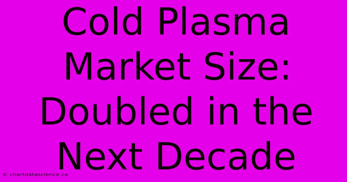 Cold Plasma Market Size: Doubled In The Next Decade