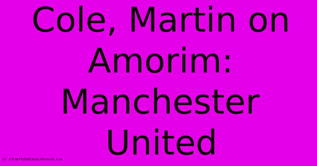 Cole, Martin On Amorim: Manchester United