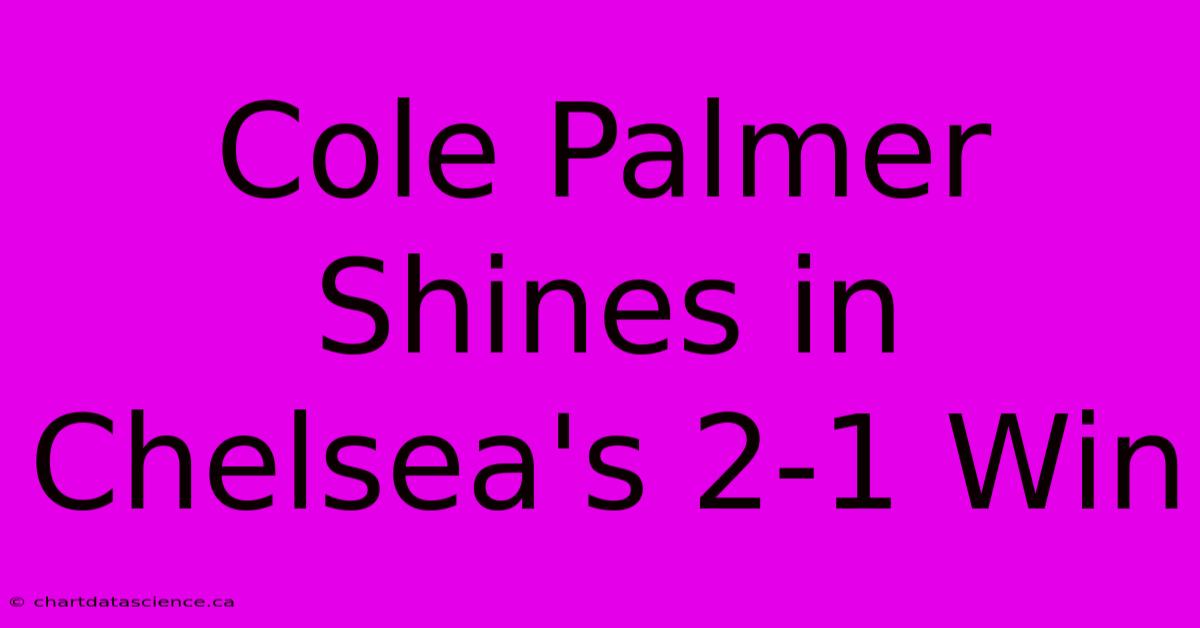 Cole Palmer Shines In Chelsea's 2-1 Win