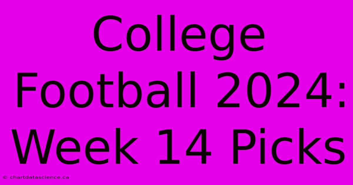 College Football 2024: Week 14 Picks