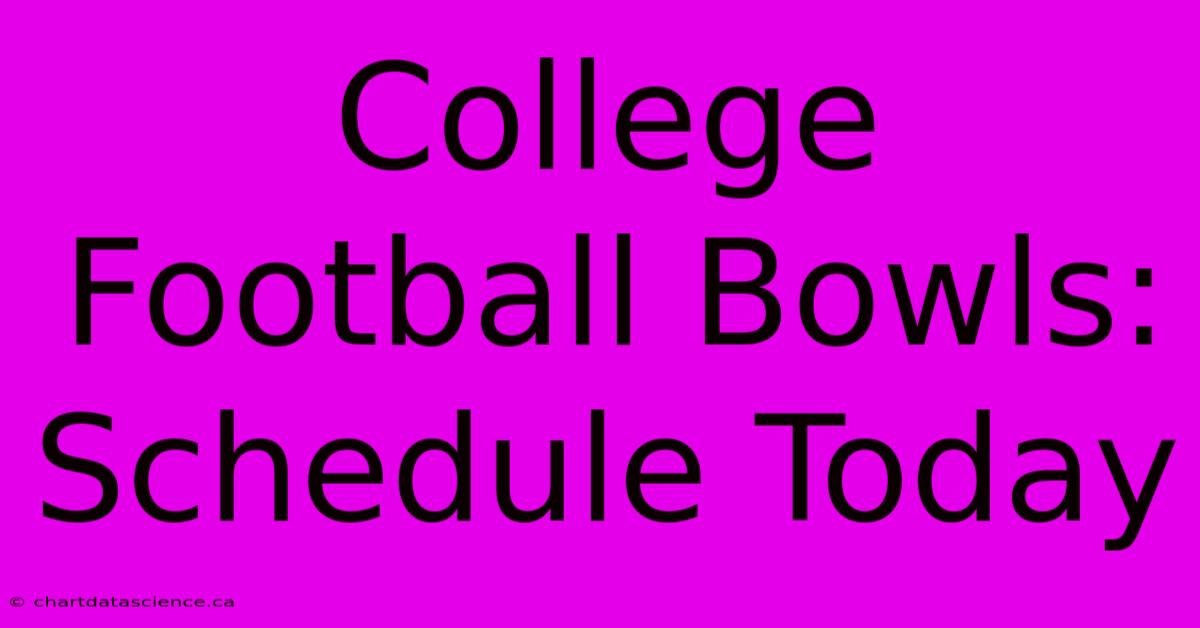 College Football Bowls: Schedule Today