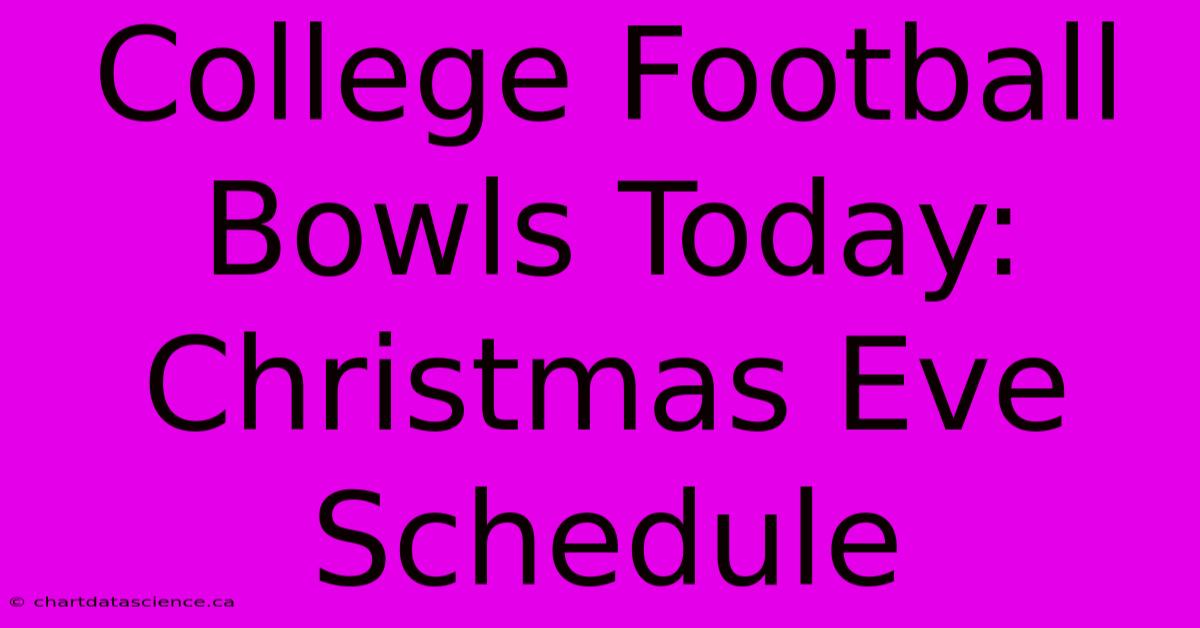 College Football Bowls Today: Christmas Eve Schedule