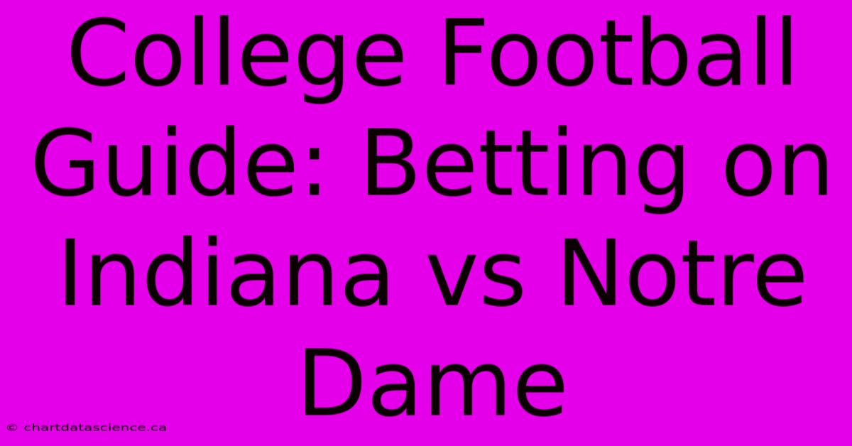 College Football Guide: Betting On Indiana Vs Notre Dame