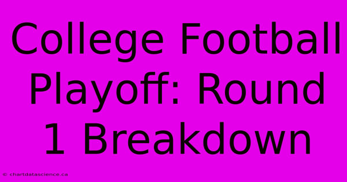 College Football Playoff: Round 1 Breakdown