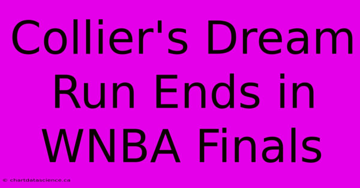 Collier's Dream Run Ends In WNBA Finals