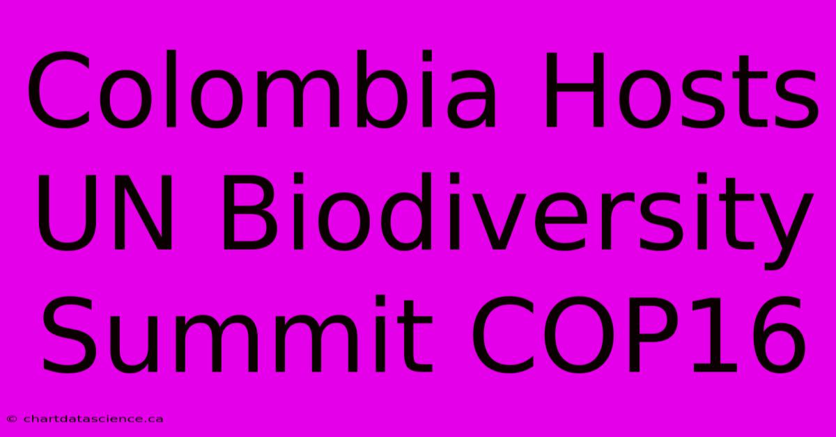 Colombia Hosts UN Biodiversity Summit COP16