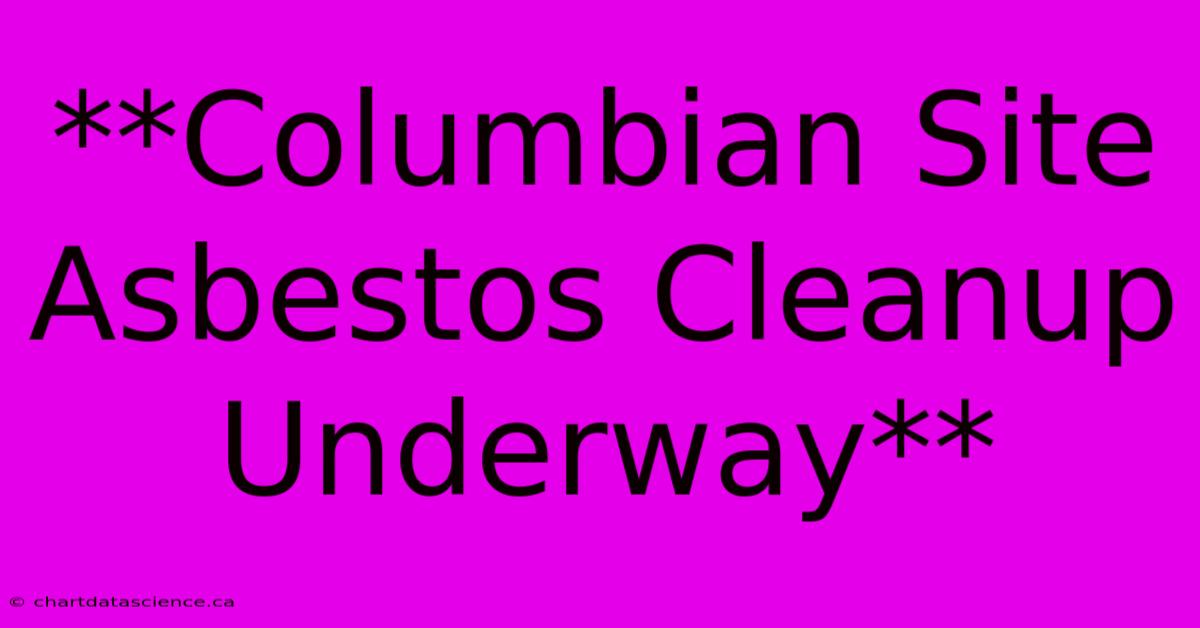 **Columbian Site Asbestos Cleanup Underway**