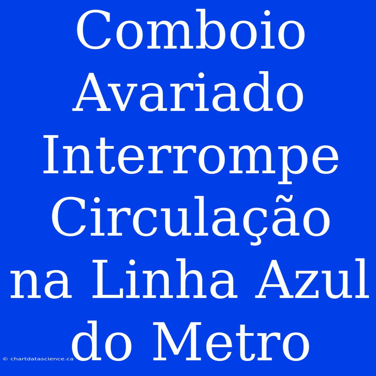 Comboio Avariado Interrompe Circulação Na Linha Azul Do Metro