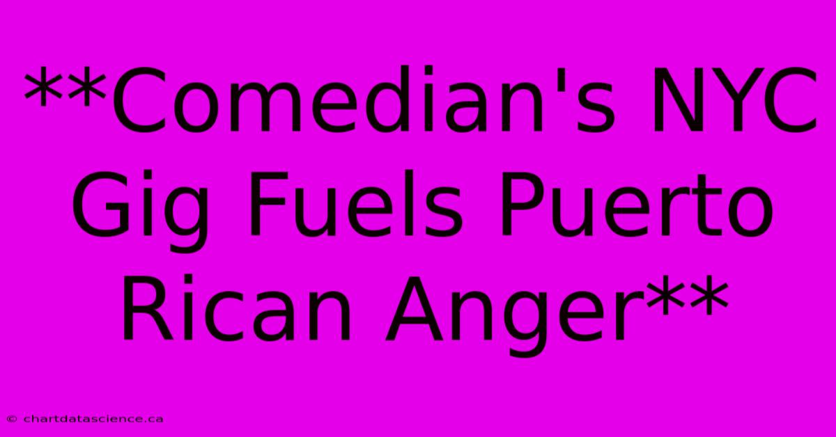 **Comedian's NYC Gig Fuels Puerto Rican Anger** 