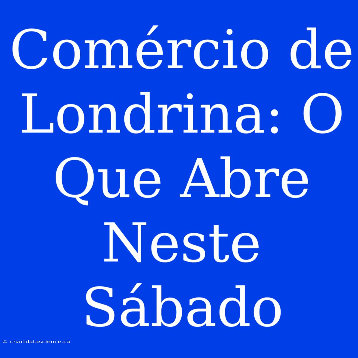 Comércio De Londrina: O Que Abre Neste Sábado