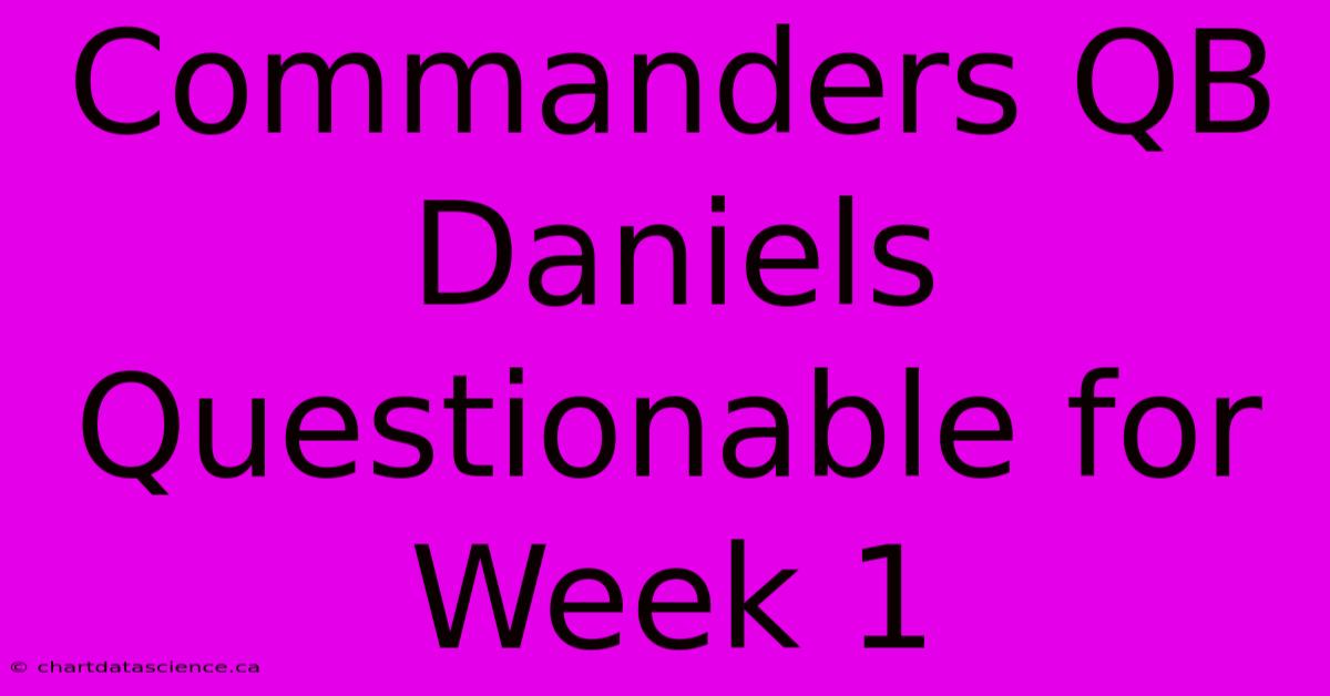 Commanders QB Daniels Questionable For Week 1