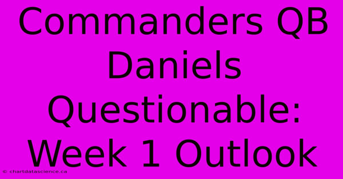 Commanders QB Daniels Questionable: Week 1 Outlook 