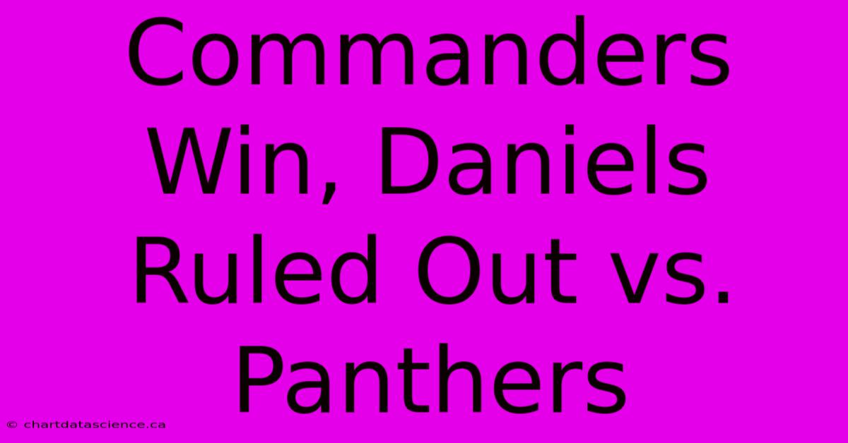 Commanders Win, Daniels Ruled Out Vs. Panthers