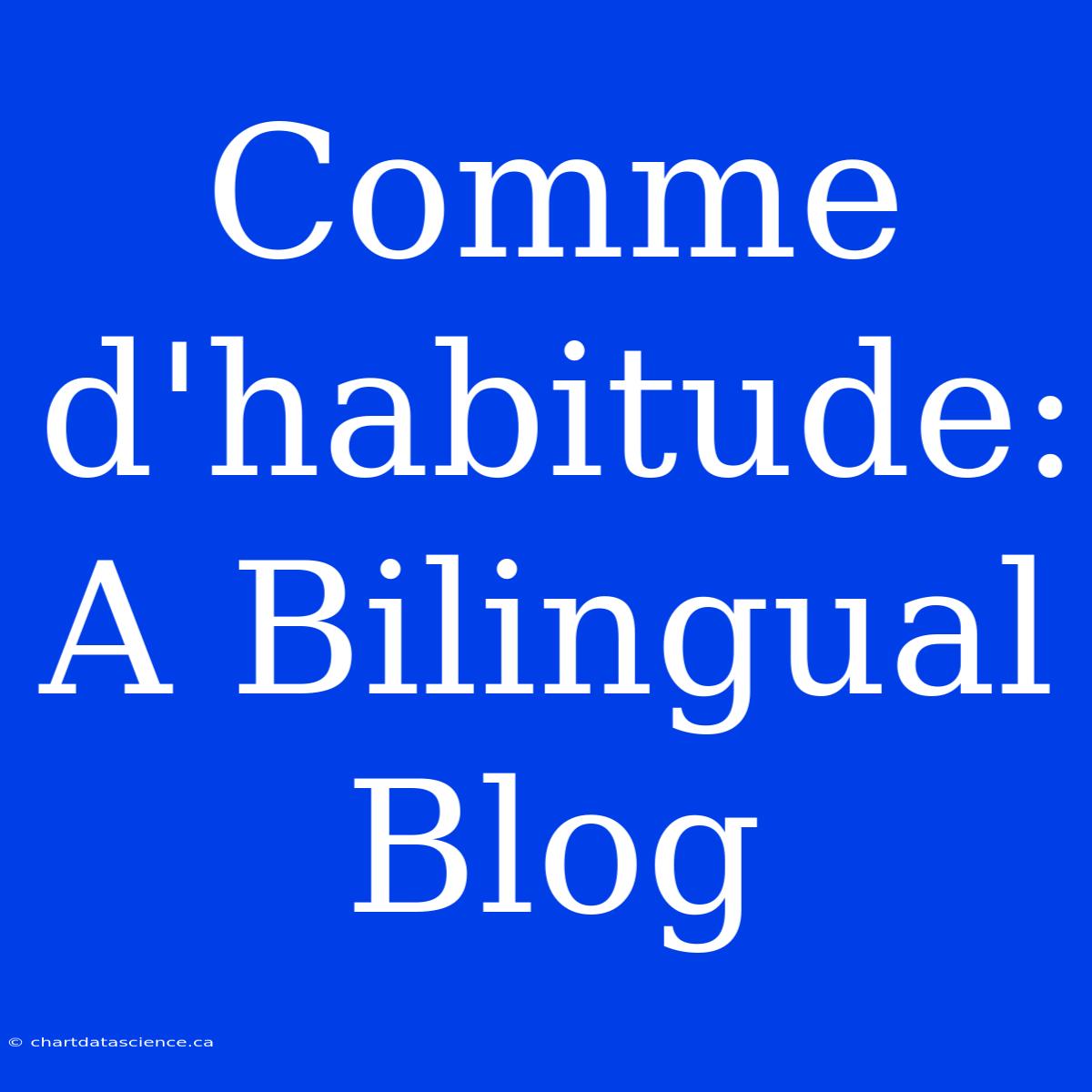 Comme D'habitude: A Bilingual Blog